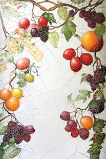 水果藤蔓手绘图案设计