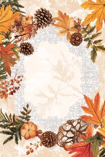 秋日花环装饰素材