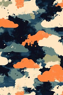 抽象云朵水彩风格图案