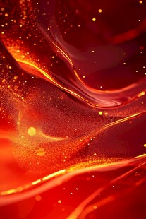 红色炫光流动质感背景图