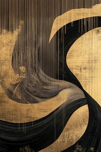 黑金抽象艺术纹理画作