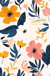 清新花卉图案背景设计