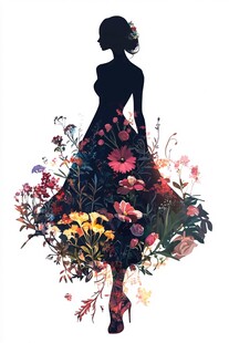 花漾女子剪影
