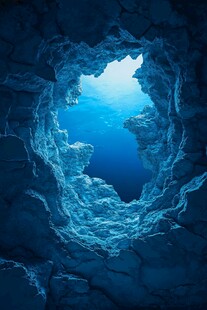 海底洞穴的神秘蓝色之光