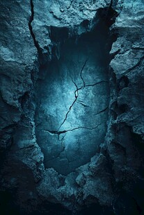 深邃地裂洞 神秘幽蓝景象