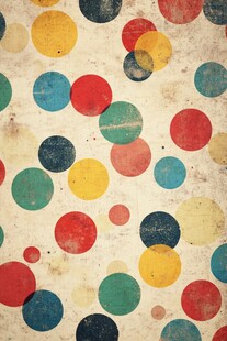 复古多彩圆点纹理背景图