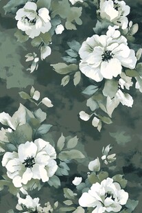 白花朵绿植图案背景图