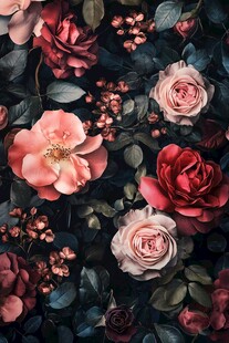 复古繁花背景图