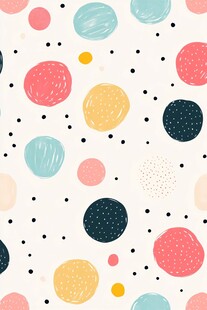 多彩圆点手绘风背景图案