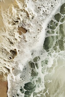 海浪拍岸的泡沫纹理