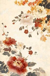 中式古典花卉图案装饰画