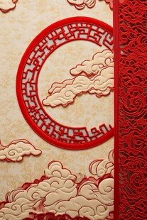 中式传统云纹雕花装饰图