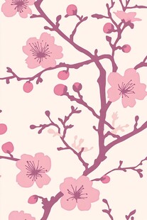 粉色樱花图案背景纹理