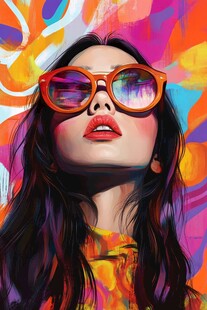 时尚酷感墨镜女孩