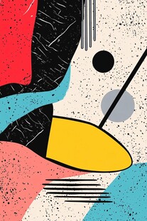 抽象几何色块艺术插画