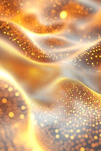 金色粒子流动梦幻背景
