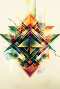 抽象多彩几何图形艺术图案