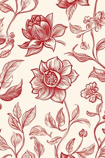 复古花卉图案无缝背景图