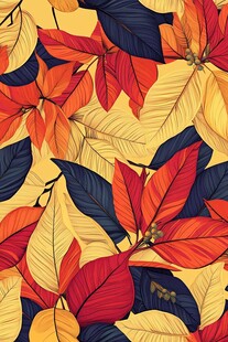 秋日斑斓树叶无缝图案