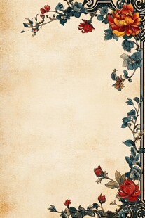 复古花卉边框背景图