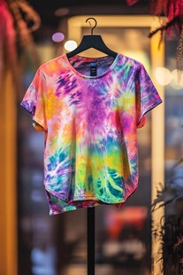 多彩扎染T恤展示