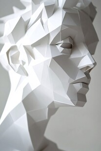 立体几何风格人脸雕塑