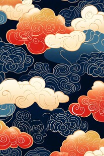 中式古典祥云图案背景