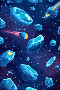 梦幻宇宙中的蓝色宝石流星