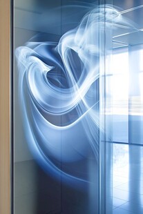 梦幻蓝色烟雾玻璃艺术效果