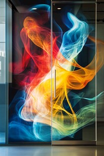 炫彩动感烟雾玻璃门图案