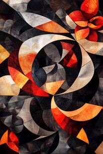 抽象几何花卉艺术图案