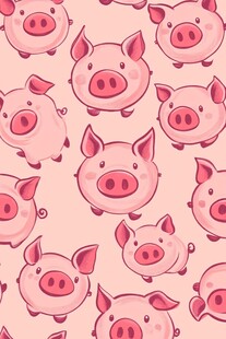 可爱小猪无缝图案背景