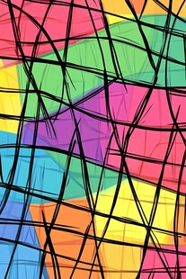 多彩线条交织抽象艺术图