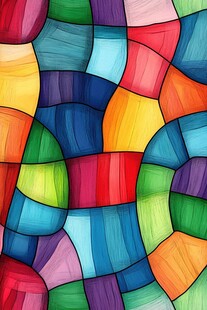 多彩几何拼接抽象艺术图案