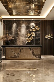 奢华大气的现代前台设计