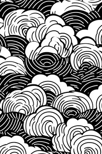 黑白云纹图案设计素材