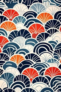 日式海浪几何图案纹理