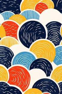 多彩波浪圆形图案背景