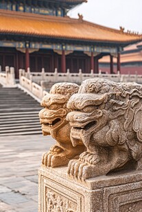 故宫石狮子与古典建筑
