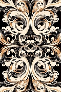 复古奢华对称花纹图案