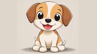 可爱萌趣小狗狗插画