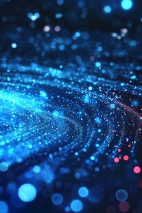 梦幻蓝色粒子星空背景