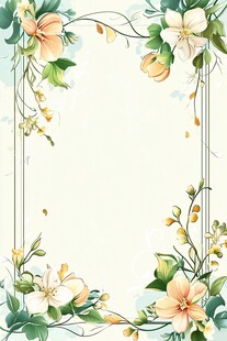 花卉边框插画背景图