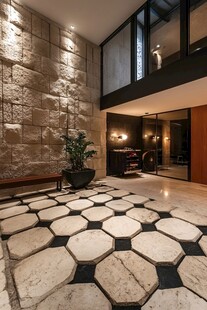 现代风石材装饰的优雅门厅