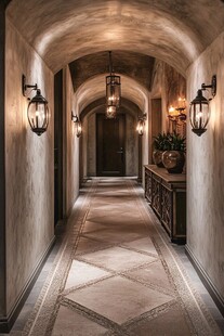 复古风格的优雅走廊空间