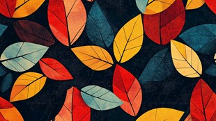 多彩秋叶图案背景纹理