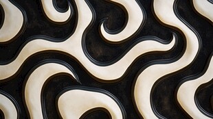 黑白波浪纹理艺术图案