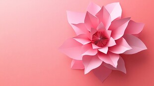 粉色折纸莲花 唯美艺术风