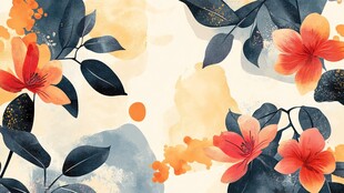 水彩花卉图案背景设计