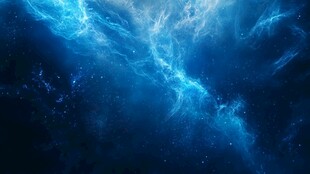 梦幻蓝色星云宇宙景观